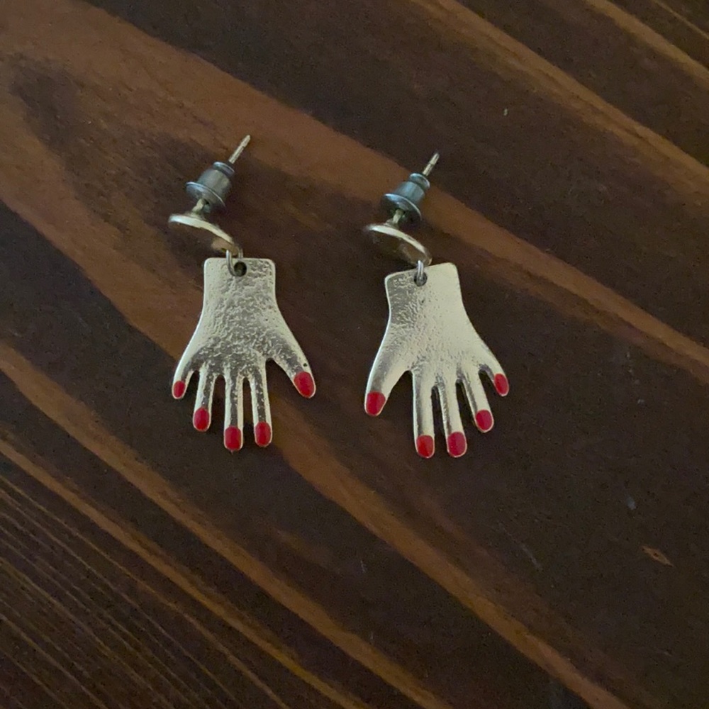 Gold Hand Earrings